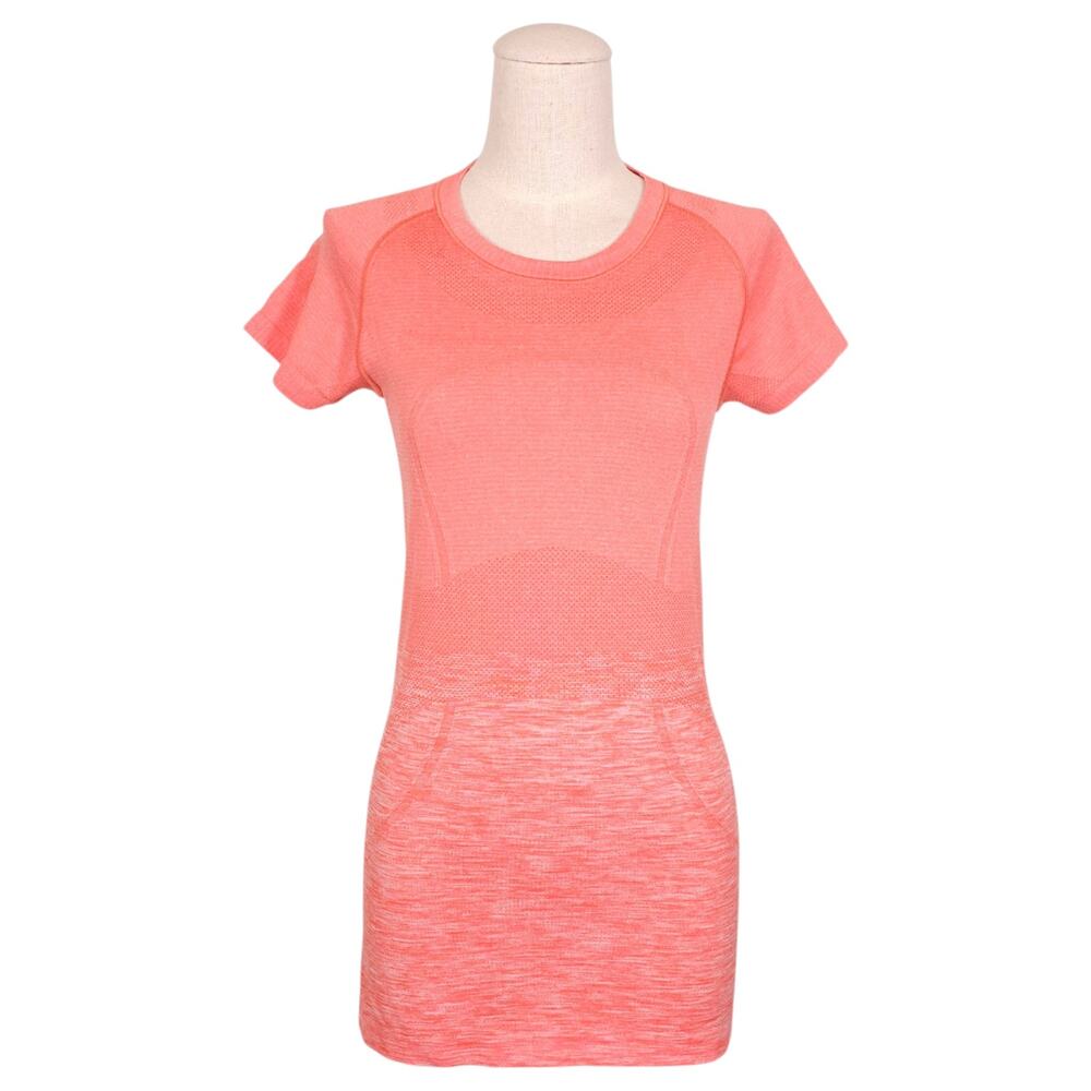 Lululemon Swiftly Tech Short Sleeve Crew Neck Tee Heathered Alarming Sz 6